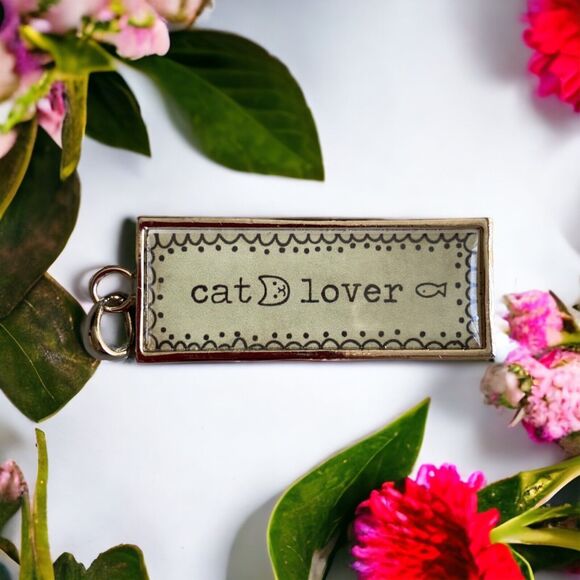 New Silver Cat Lover Cats Are Children in Fur Coats Kitten BoHo Frame Charm - Picture 1 of 2